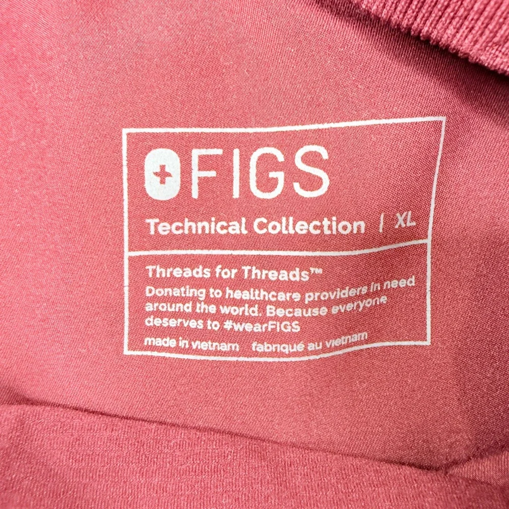 FIGS Maternity Technical Scrub Set Size XL / L Burgundy Jogger V-Neck Medical - Picture 4 of 16